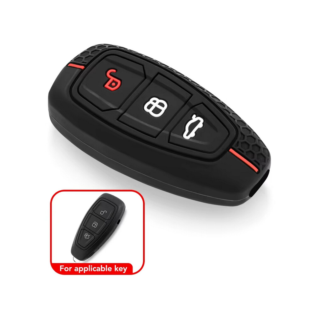 (Color) Silicone Car Key Case Shell For Ford Kuga Focus Mk3 Mk4 Mondeo Fiesta Titanium Ecosport Transit Mk8 Key Cover Remote Accessories 6920333286190