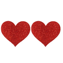 (red) Glitters Pasties Nipple Covers,multi Design Nipple Stickers Disposable,waterproof, 10 Pairs