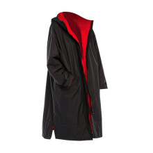 Waterproof Surf Changing Robe Outdoor Coat Jacket Hooded Cloak Black Red L