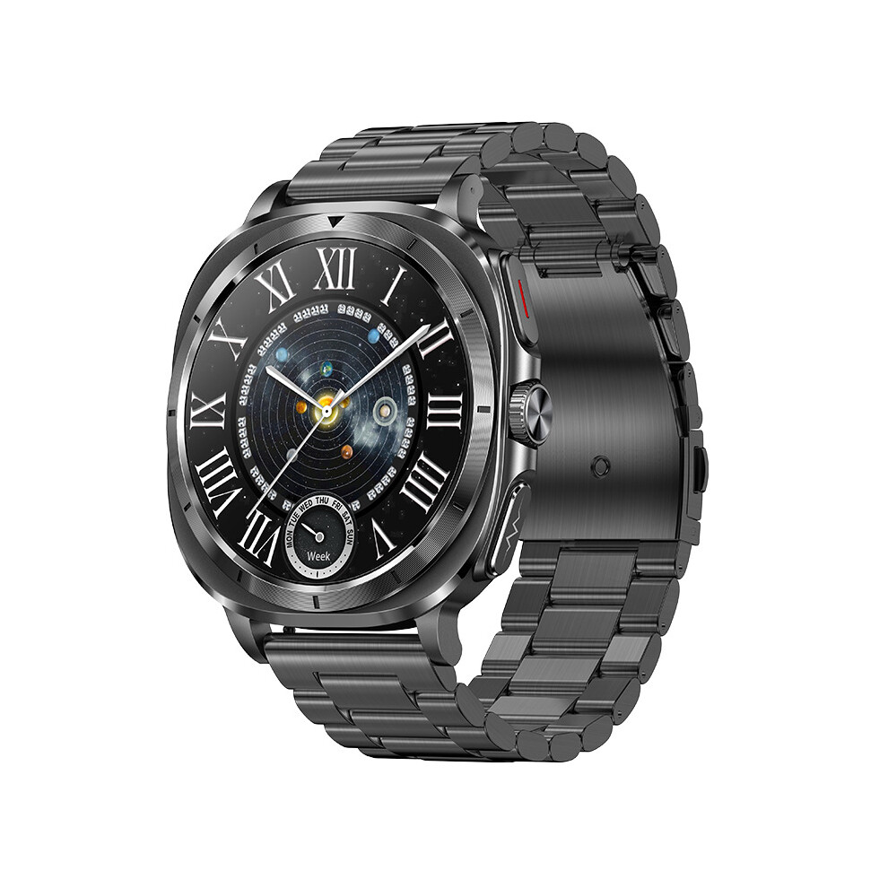 (Steel ) Non-Invasive Blood Sugar Ecg Smart Watch Spo2 Bluetooth Call Smartwatch For Samsung Ios Black 4027917216351