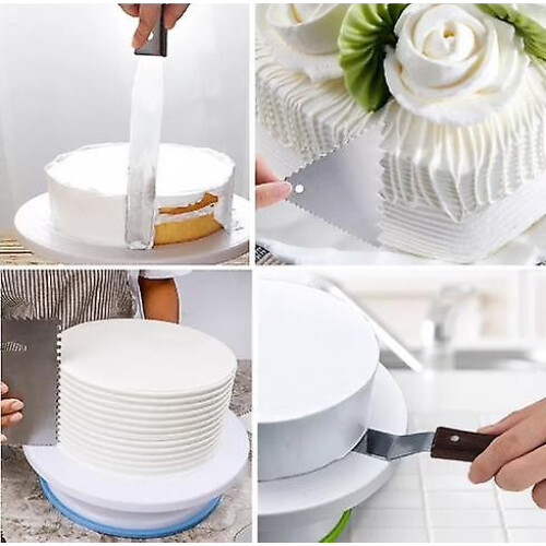 6-piece Cake Decorating Table Aluminum Alloy Turntable With Base Rotating Baking Operating Table 1