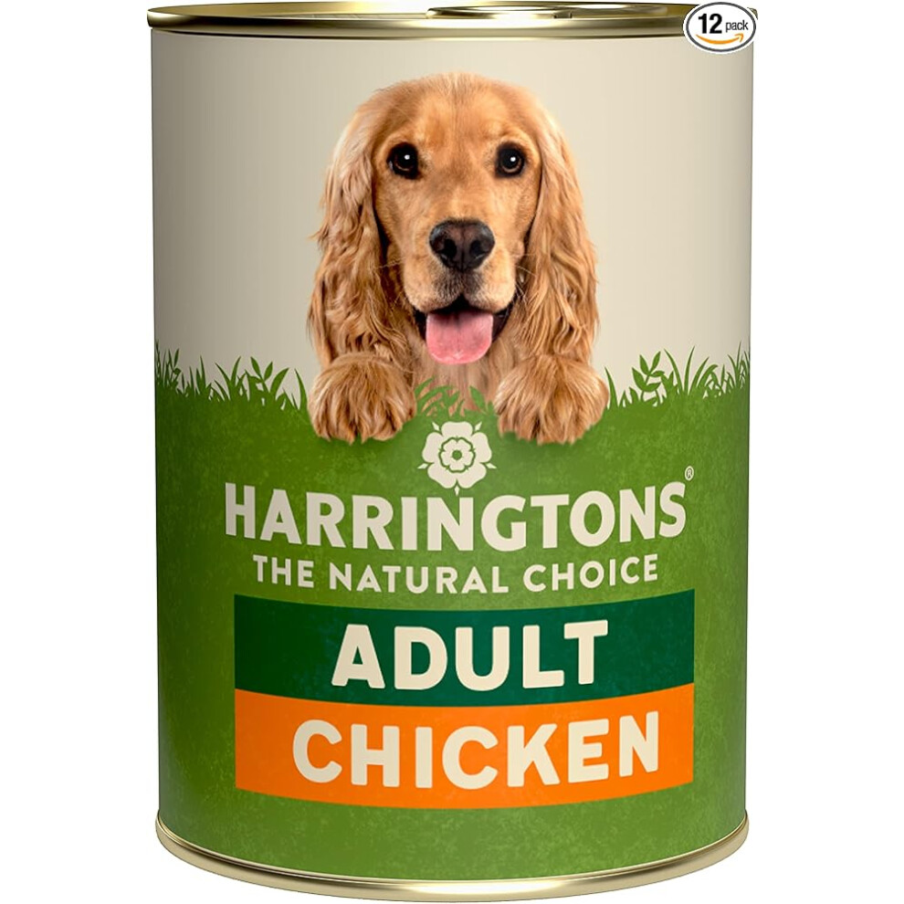 Harringtons Complete Wet Can Grain Free Hypoallergenic Adult Dog Food Chicken & Veg 12x400g - Made With All Natural Ingredients