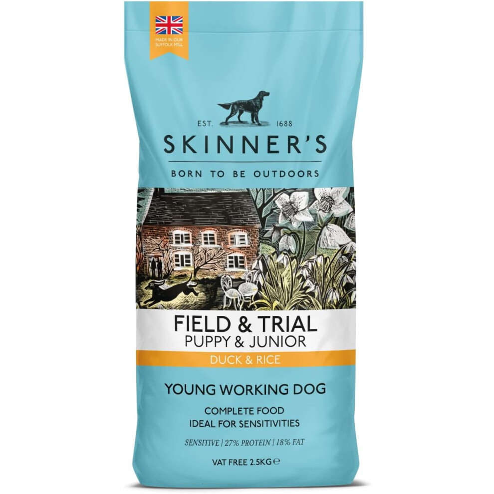 Skinners Field & Trial Complete Dry Puppy Food Duck and Rice, 2.5 kg