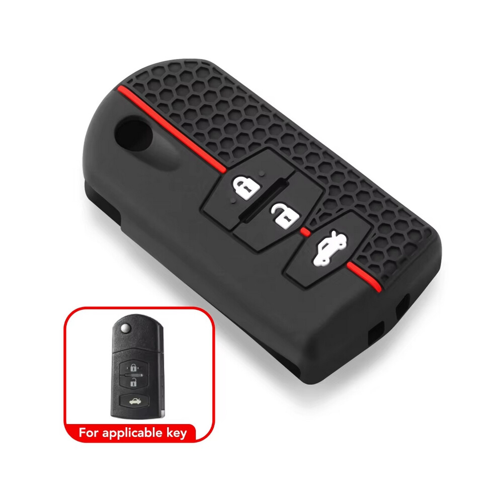 (3 Buttons) Silicone Car Key Case For Mazda Demio 2 3 5 6 M3 M5 M6 Cx-5 Cx7 Cx9 Rx8 Mx5 Mpv Cover Keyless Remote Fob Shell Skin Protector 6907909912141