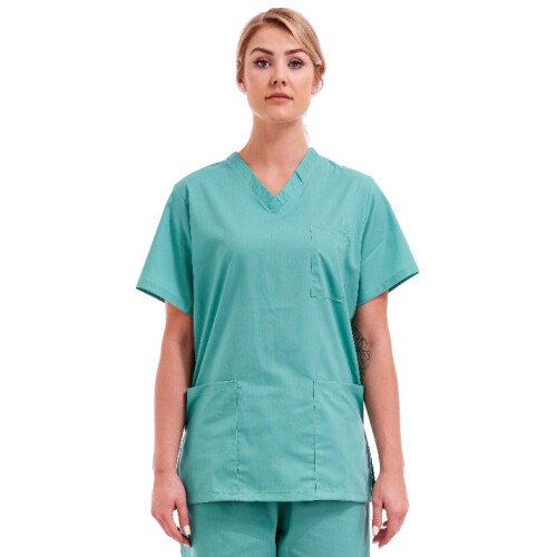 (Mint Green, M) Unisex Medical Scrub Top
