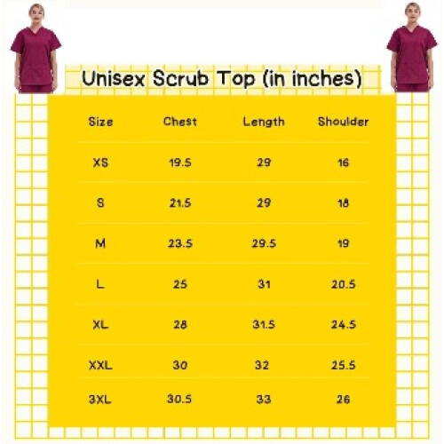 (Mint Green, M) Unisex Medical Scrub Top 2
