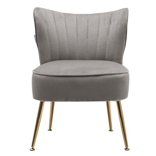 Living And Home Modern Armless Wingback Accent Chair with Gold Legs 1