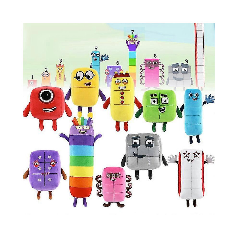 (ten) Numberblocks 1-10 Plush Doll Toy Gift Educational Premium Stuffed Numberblock