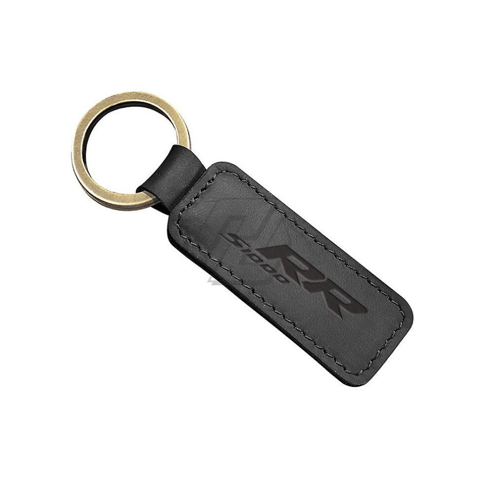 (Black) Motorcycle Keychain Cowhide Key Ring Fits For Bmw Motorrad S1000rr S1000 Rr Black 8994439756732
