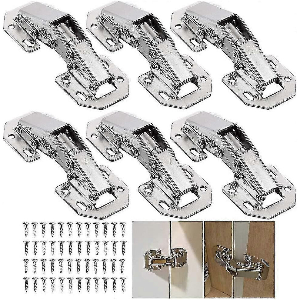 Invisible Hinge Furniture Door Corner With Hydraulic Damper Overlay Cabinet Hinges Folding (6Pcs) 3247719414668