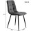 Dining Table Set with 4 Chairs, White MDF Table Top, Dark Grey Chairs 3