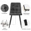 Dining Table Set with 4 Chairs, White MDF Table Top, Dark Grey Chairs 5