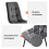 Dining Table Set with 4 Chairs, White MDF Table Top, Dark Grey Chairs 6