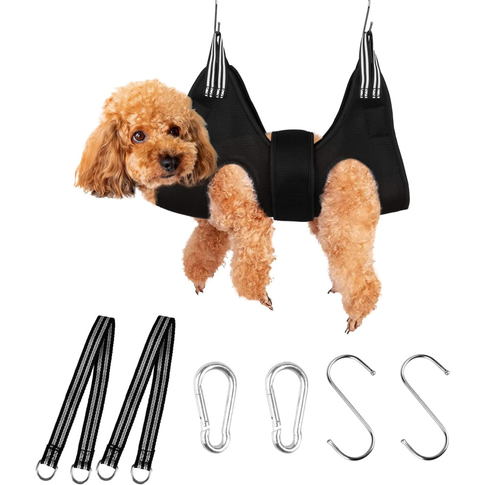 (S) Dog Grooming Hammock Grooming Kit, Dog Harness for Small Dog and Cat with Widen Strap