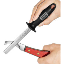 Antidious Hoof Knife Sharpener, 5 Inch Farrier Tool Honing Rod With Diamond Coated To Keep Hoof Knives And Cutting Instruments Sharp Black