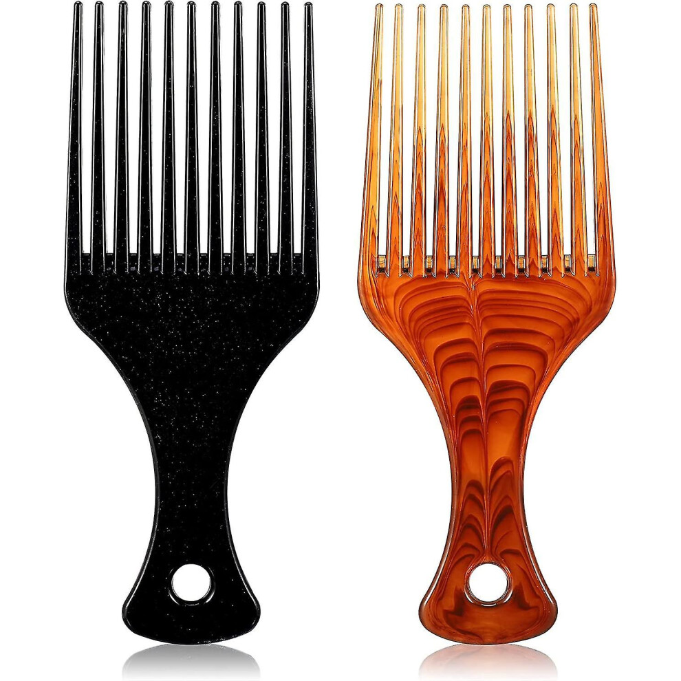 Unisex 2 Piece Afro Comb Anti-Static Afro Hair Brush Afro Comb Wide Teeth For Curly And Kinky Hair