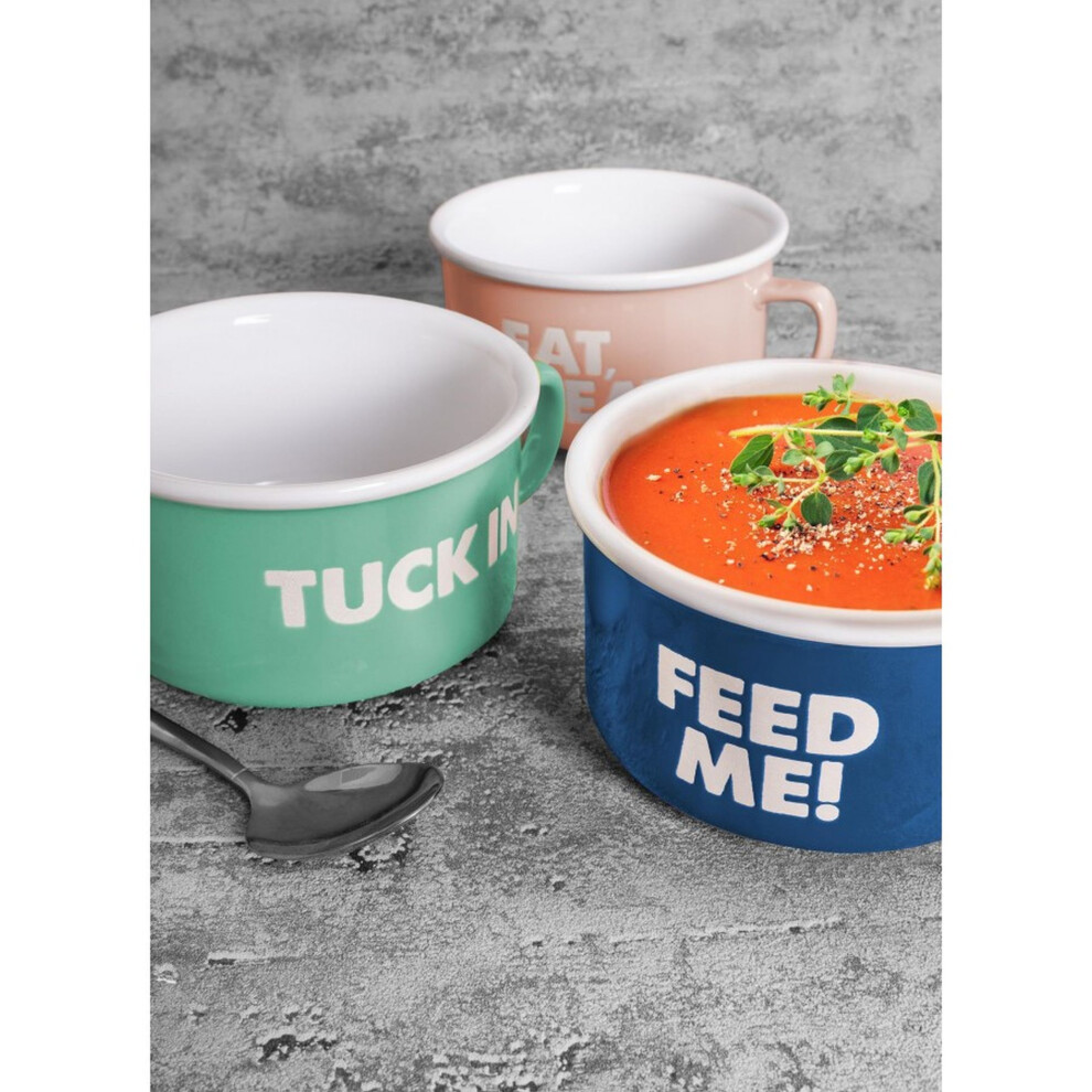 3 Large Soup Bowls Giant Mug Set With Handle Stoneware Soup Bowl 20oz
