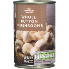 Morrisons Whole Button Mushrooms, 290 g, Pack of 12