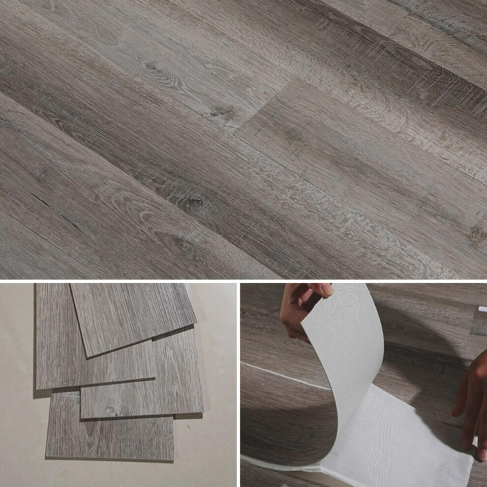 (M06 Stone Washed Oak) 5mÂ² Self Adhesive Wood Effect PVC Floor Tiles