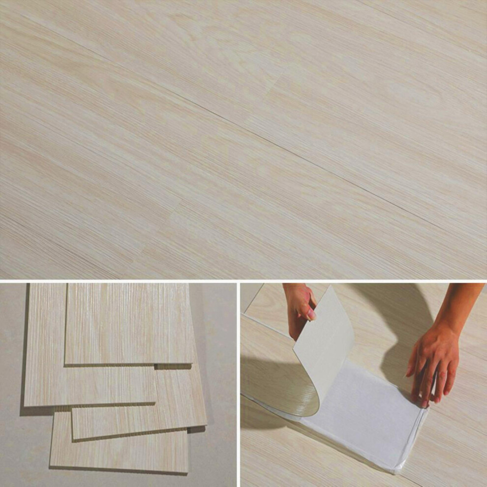 (M18 Light Grey Oak) 5m² Self Adhesive Wood Effect PVC Floor Tiles