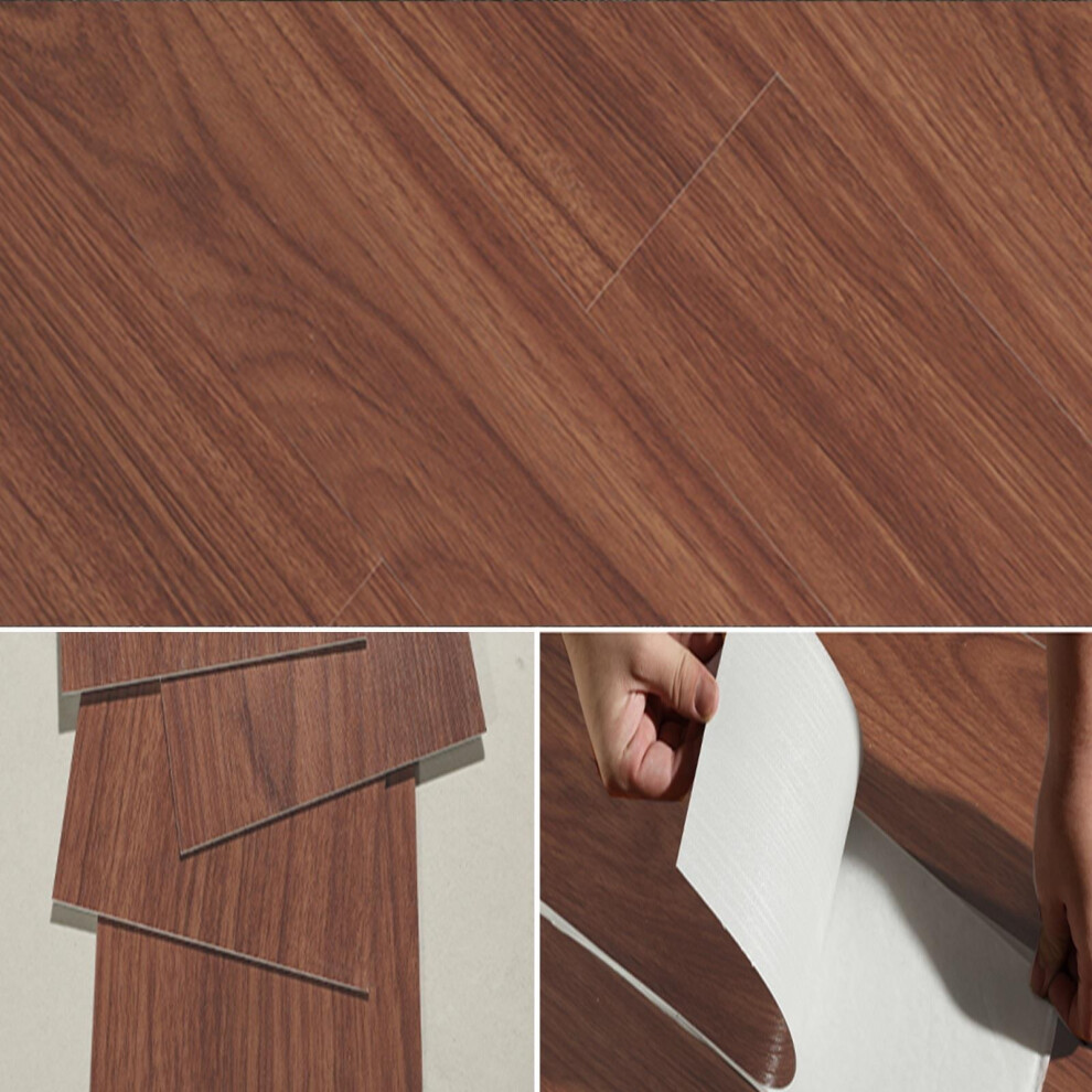(M15 Dark Brown) 5m² Self Adhesive Wood Effect PVC Floor Tiles