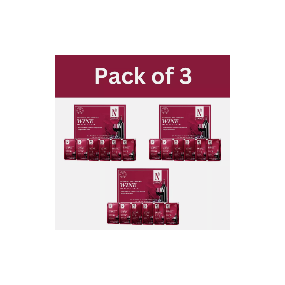 NutriGlow NATURAL'S Advanced Pro Formula Wine Facial Kit 60gm