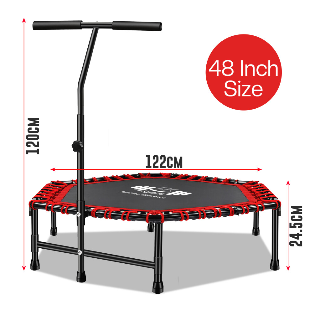 (48" Inch) Mini Trampoline Fitness Exercise Gym With Handle