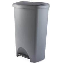 2 x Soft Closing 50 Litre Rubbish Metallic Grey Airtight Pedal Bins
