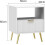 Living Room End Table Sofa Side Table Bedside Table Nightstand White With Golden Legs 2