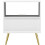 Living Room End Table Sofa Side Table Bedside Table Nightstand White With Golden Legs 4