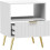 Living Room End Table Sofa Side Table Bedside Table Nightstand White With Golden Legs 5