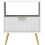 Living Room End Table Sofa Side Table Bedside Table Nightstand White With Golden Legs 3