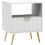 Living Room End Table Sofa Side Table Bedside Table Nightstand White With Golden Legs 6
