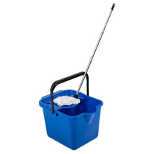 1 x Blue 12L Mop & Bucket Set For Cleaning Hard Floors