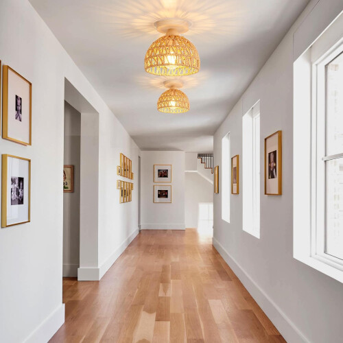 20CM Retro Ceiling Lamp Light Hemp Rope Braided Ceiling Light Modern Indoor Ceiling Light 1