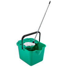 2 x Green 12L Mop & Bucket Set For Cleaning Hard Floors