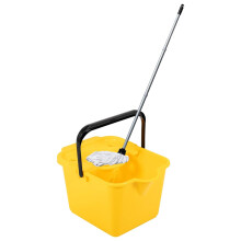 2 x Yellow 12L Mop & Bucket Set For Cleaning Hard Floors
