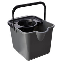 2 x Metallic 12L Plastic Mop Bucket With Wringer Lip For Easy Pouring