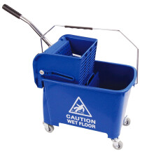 2 x Blue 20L Strong Kentucky Mop Dual-Bucket & Wringer System