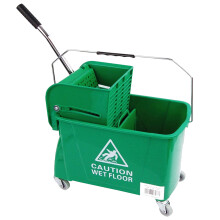 1 x Green 20L Strong Kentucky Mop Dual-Bucket & Wringer System