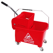 1 x Red 20L Strong Kentucky Mop Dual-Bucket & Wringer System