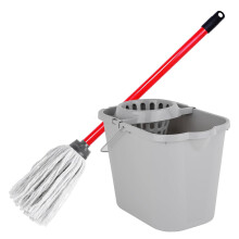 1 x Super Absorbent Cotton Floor Mop With Handle & Bucket