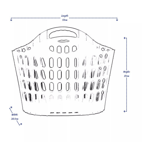 Alpina (White) Folding Laundry Basket Plastic Space Saving Clothes Washing Hamper 25L 2