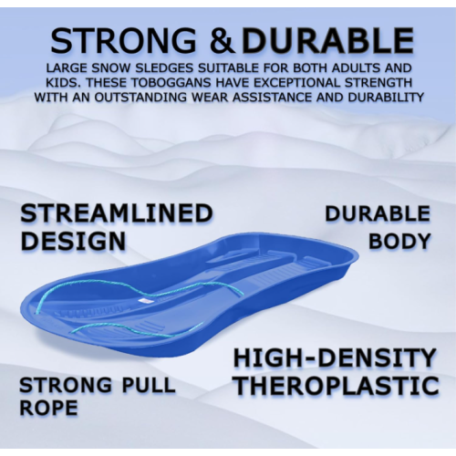 Snow Sledge- Toboggan with rope - Blue 1