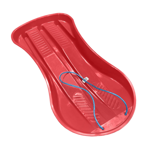 Snow Sledge- Toboggan Sled With Rope- Red