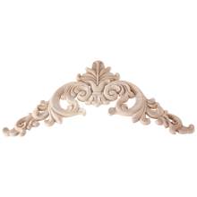 Rubber Wood Oak Carved Corner Onlay Applique Cabinet Unpainted