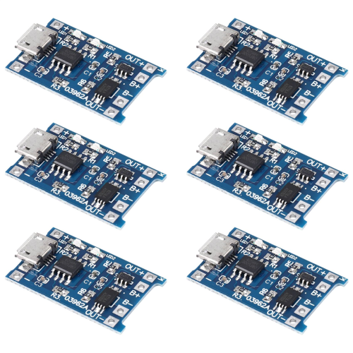 6PCS for TP4056 Charging Module with Battery Protection 18650 BMS 5V 1
