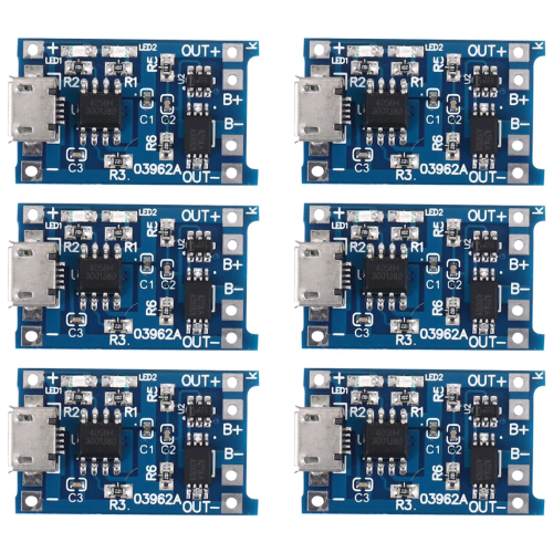 6PCS for TP4056 Charging Module with Battery Protection 18650 BMS 5V