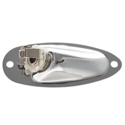 1pcs Boat Guitar Jack 1/4 Inch Jack Plate Socket 6.35mm Chrome Silver 1