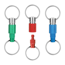 3pcs Quick Release Detachable Keychain, Double Rings Pull Keychain